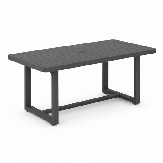 Rechteckiger Couchtisch aus anthrazitem Polypropylen, 150 × 90 × 74 cm